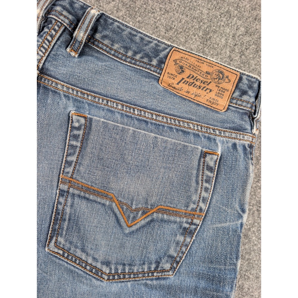 Diesel Zatiny Bootcut Jeans Mens 36/30 Med Wash Distressed Button Fly‎ Denim